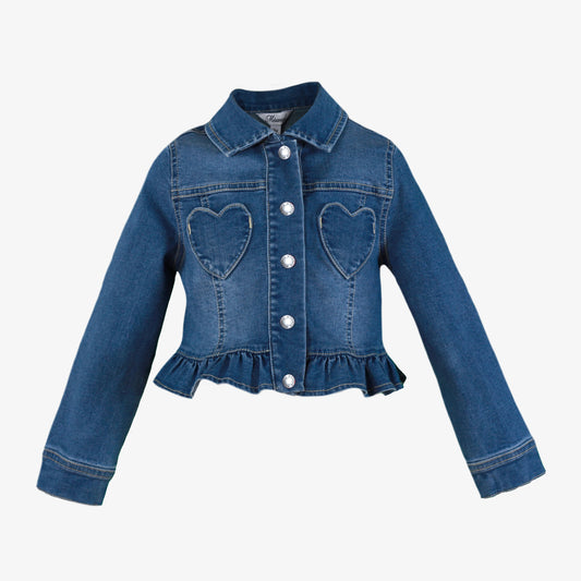Miranda Corazon girls denim jacket with heart detail