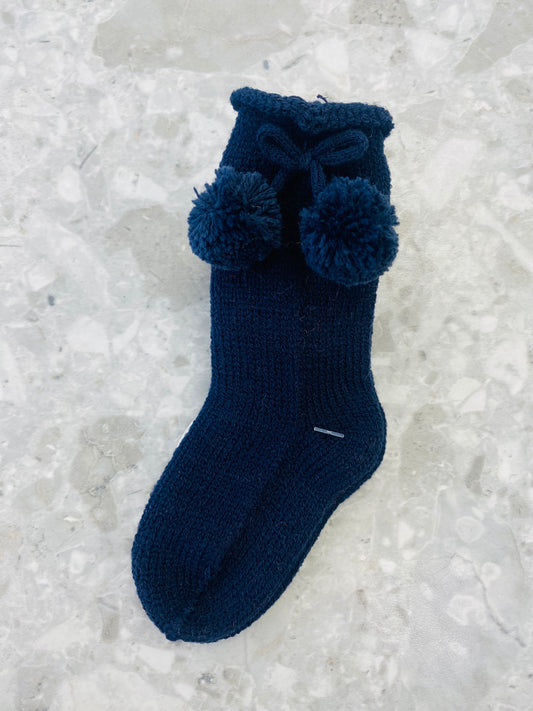 AW25 JULIANA Armonia Navy Pom Pom Socks - 520