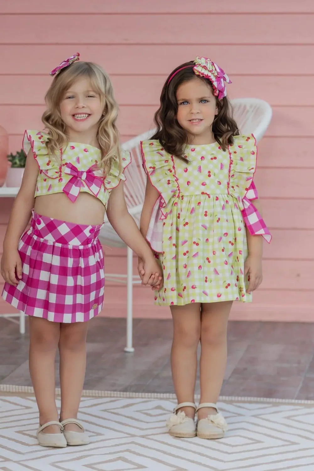 MIRANDA SS25 Lime Girls Fruit Print Dress - 602V