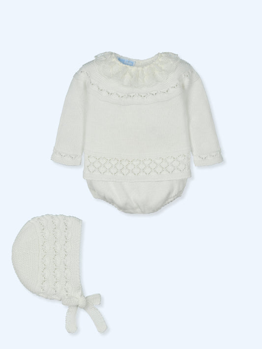 MAC ILUSION SS25 Specially Girls Cream Knitted Set - 9634R