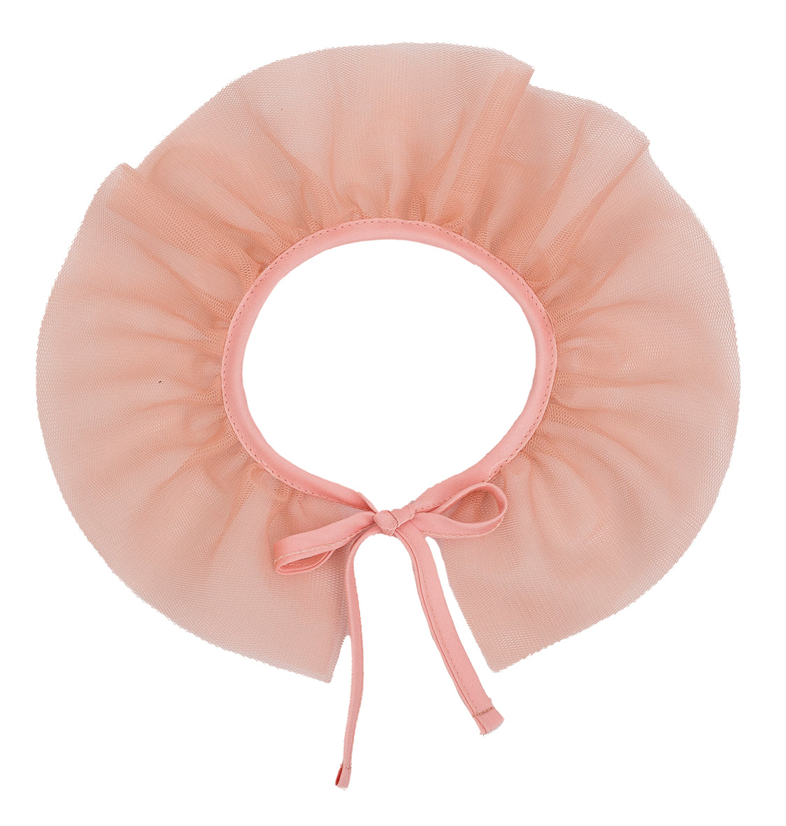 Calamaro Lips blush-pink tulle frill collar with tie fastening