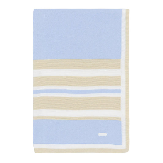 AW25 BLUES BABY Rochefort Boys Blue Knitted Blanket - 2131