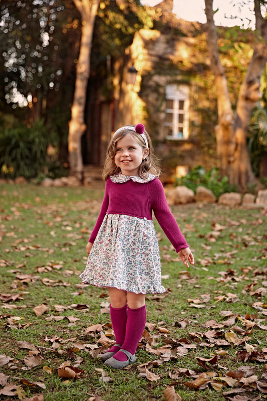 AW25 JULIANA Ritmo Girls Fuchsia Pink Floral Dress - 25648