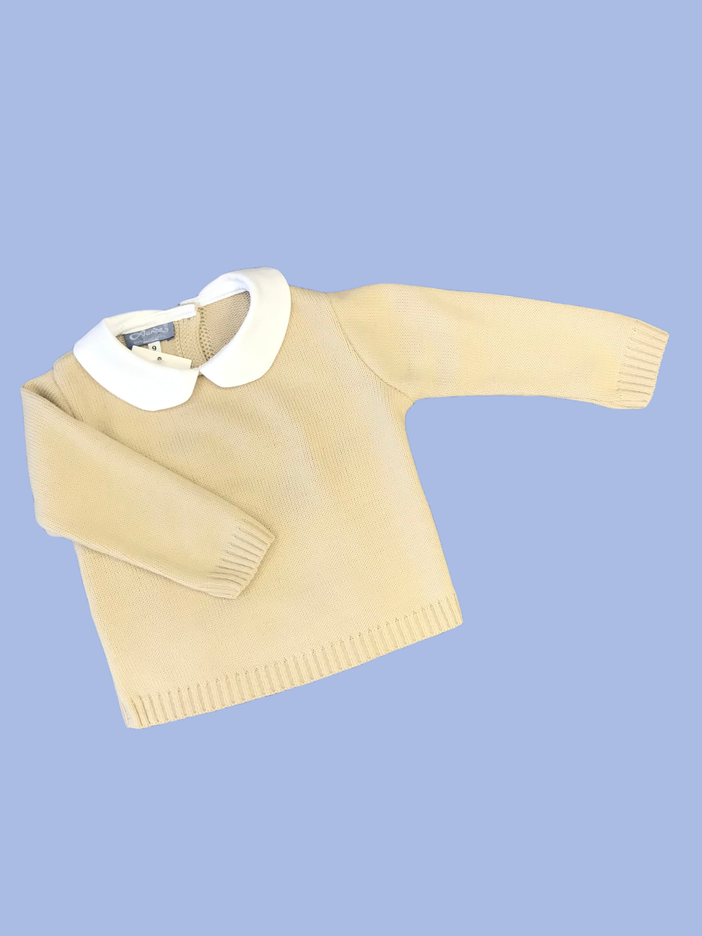 AUREA Camel Boys Knitted Jumper with Peter Pan Collar - CLEARANCE SALE
