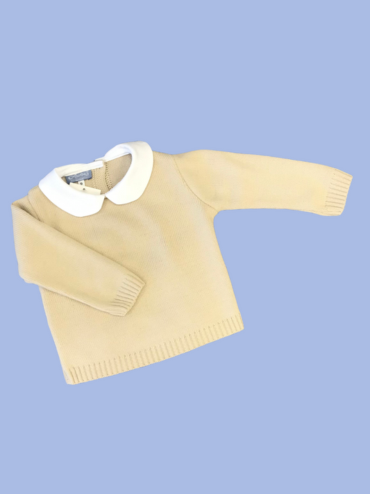 AUREA Camel Boys Knitted Jumper with Peter Pan Collar - NON RETURNABLE