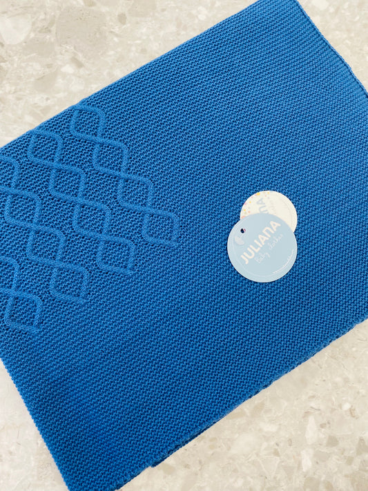 AW25 JULIANA Fabula Blue Knitted Blanket - 25538