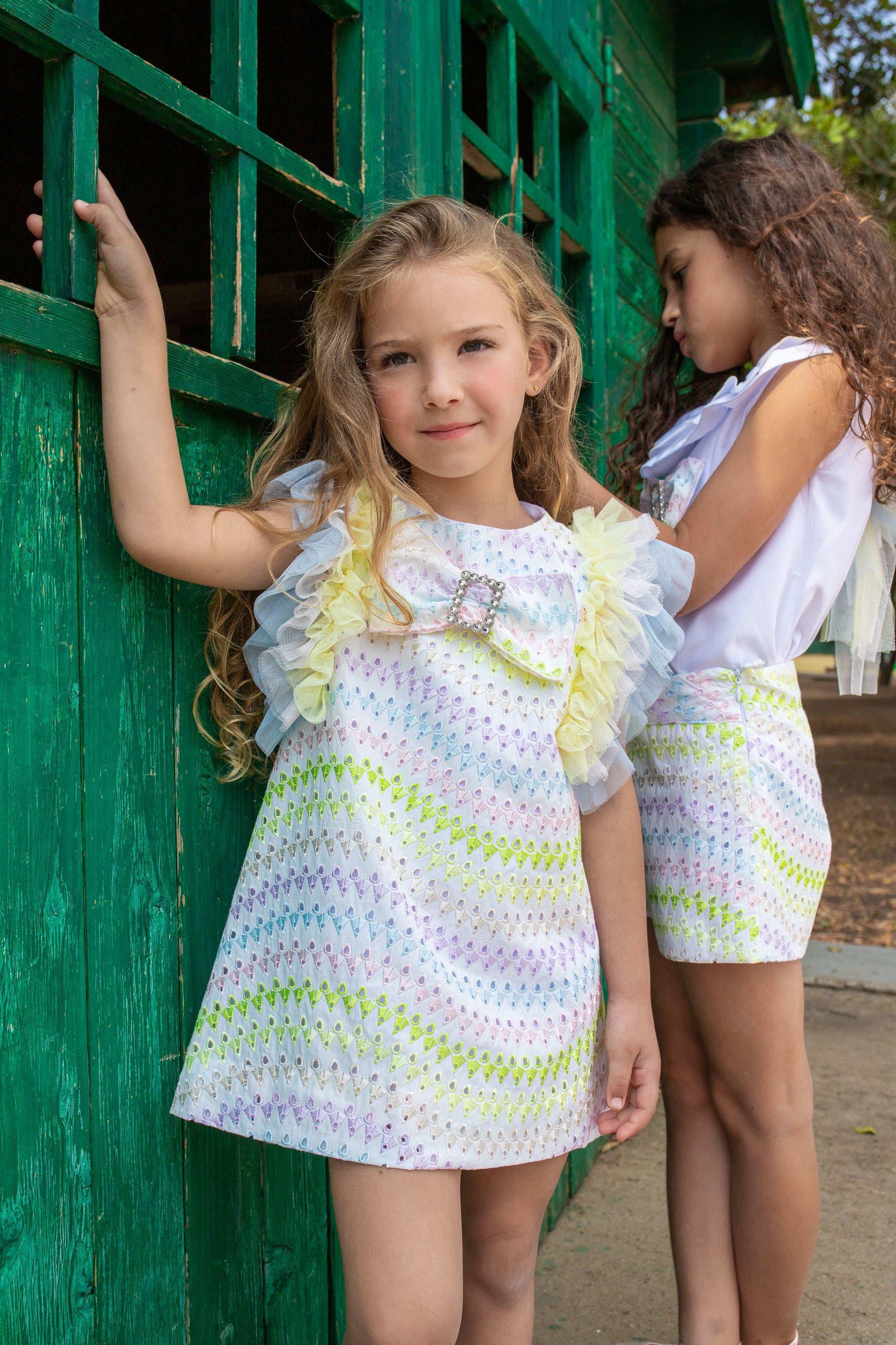 NAXOS Iris Pastel Tulle Girls A-Line Dress - 7339