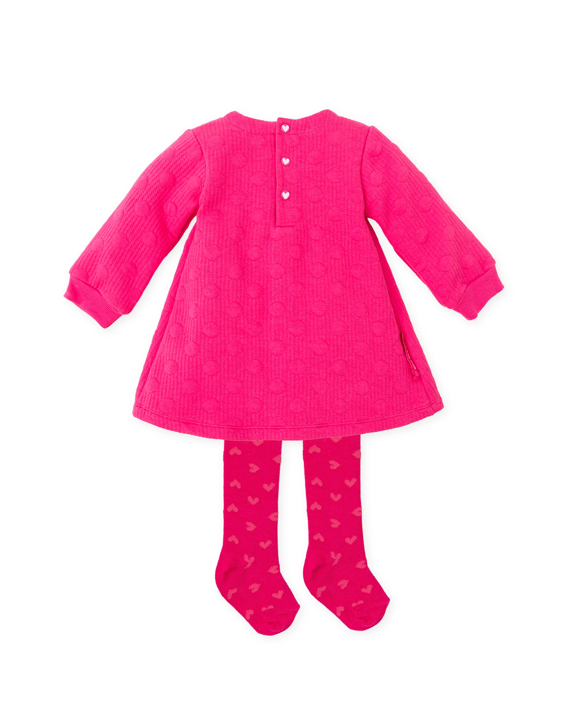 AGATHA RUIZ DE LA PRADA AW24 Heart Girls Fuchsia Pink Dress & Tights - CLEARANCE SALE