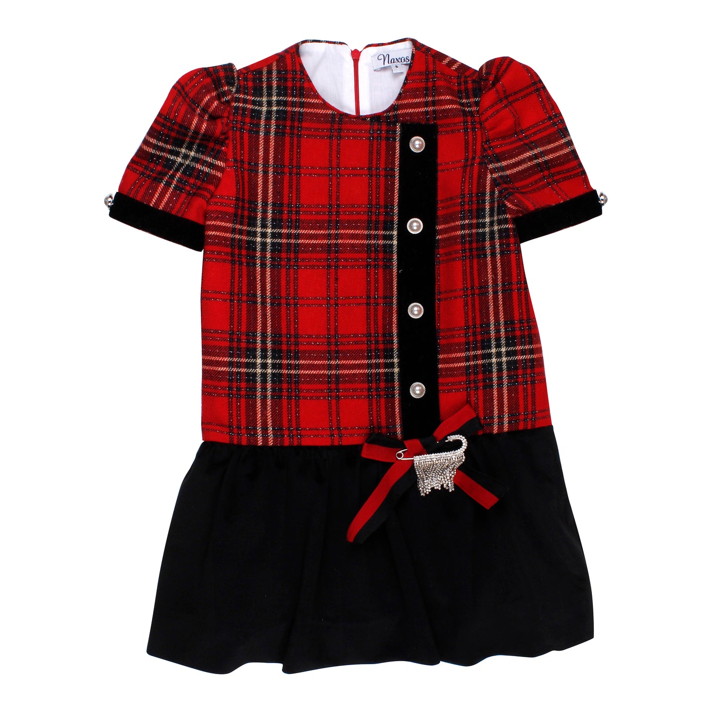 NAXOS Red Tartan Girls Dress - 7444