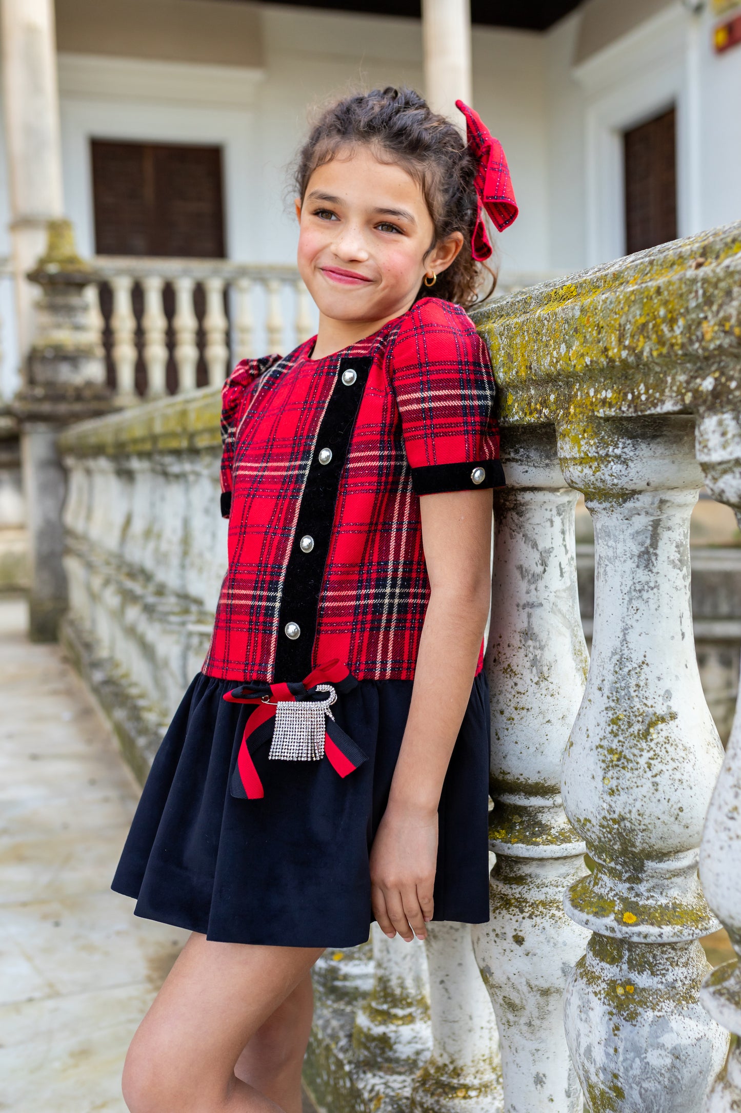 NAXOS Red Tartan Girls Dress - 7444