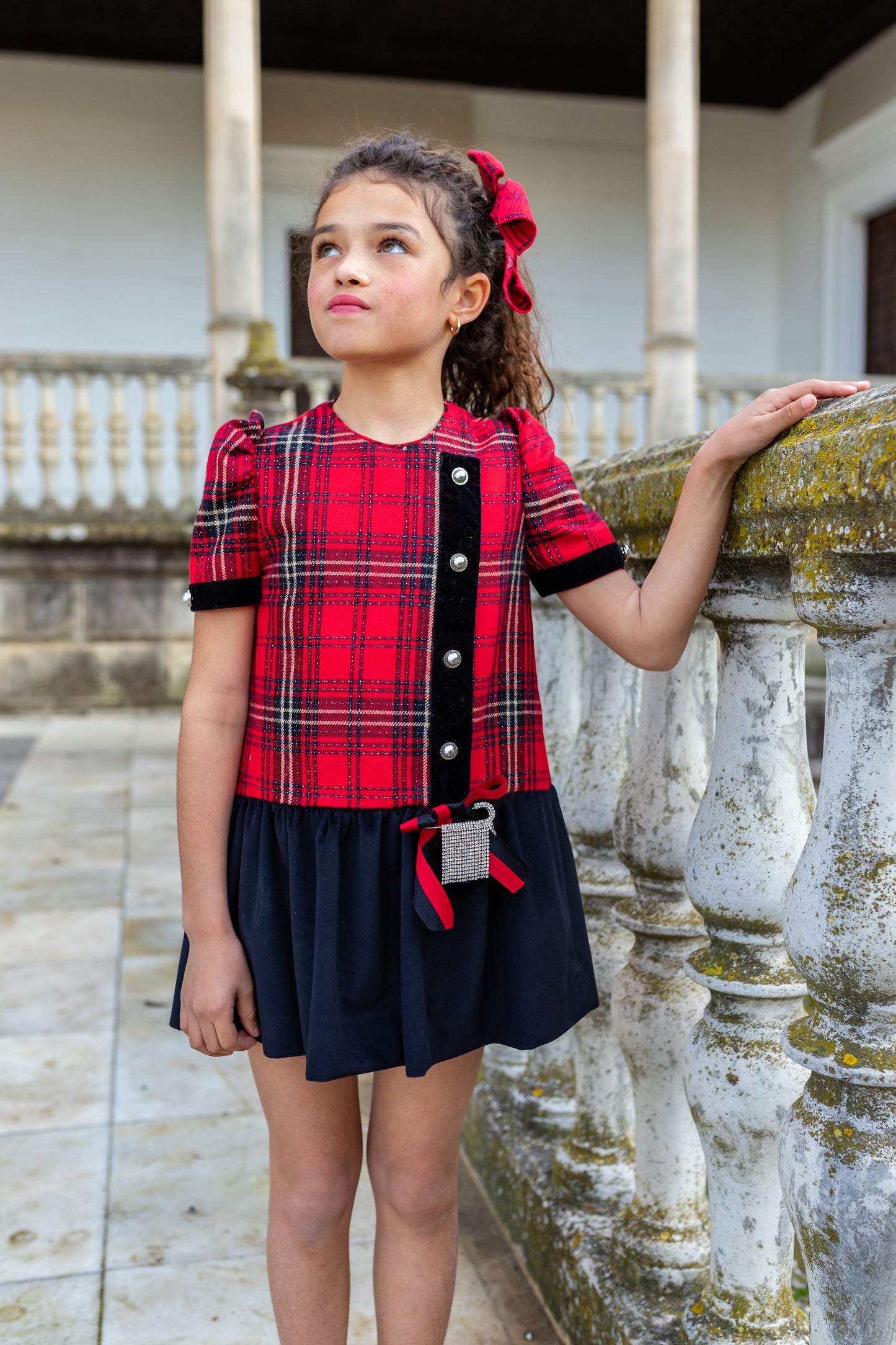 NAXOS Red Tartan Girls Dress - 7444