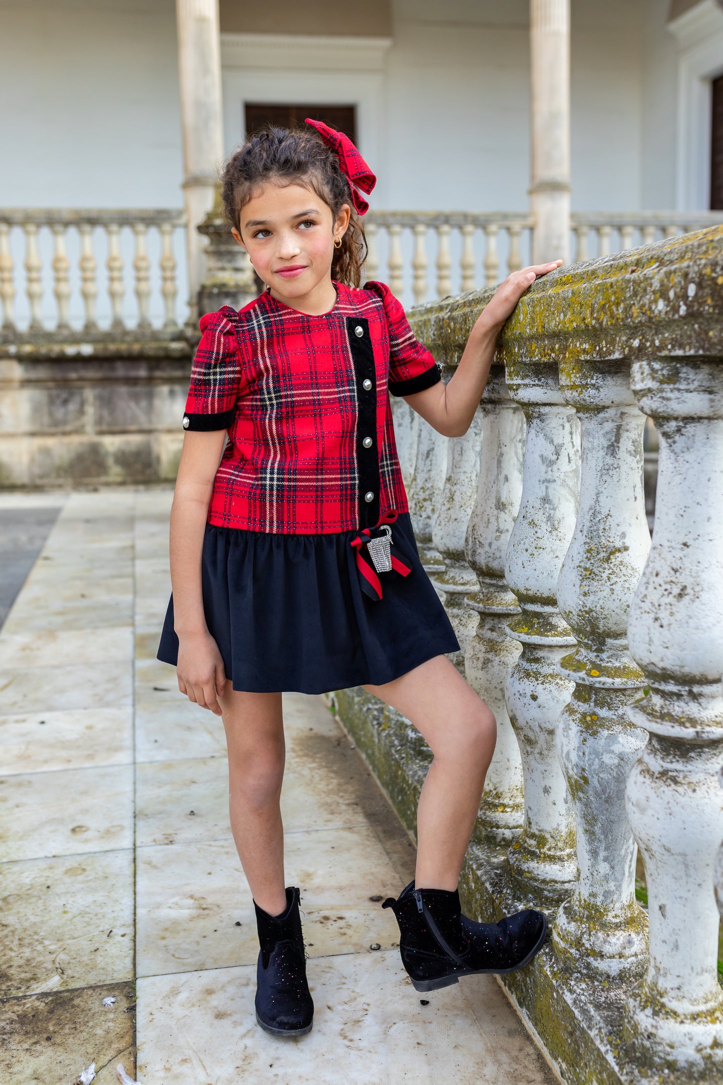 NAXOS Red Tartan Girls Dress - 7444