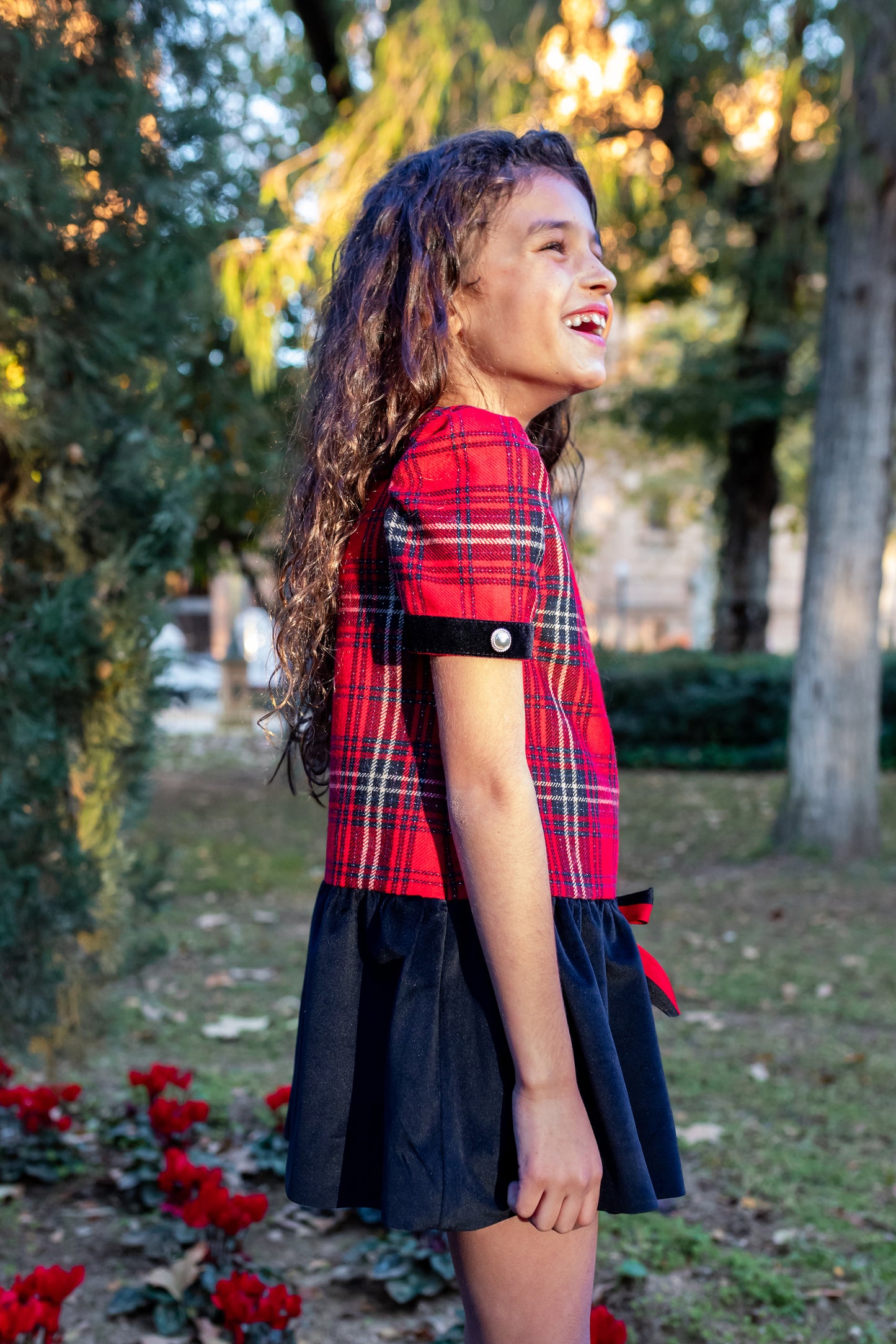 NAXOS Red Tartan Girls Dress - 7444