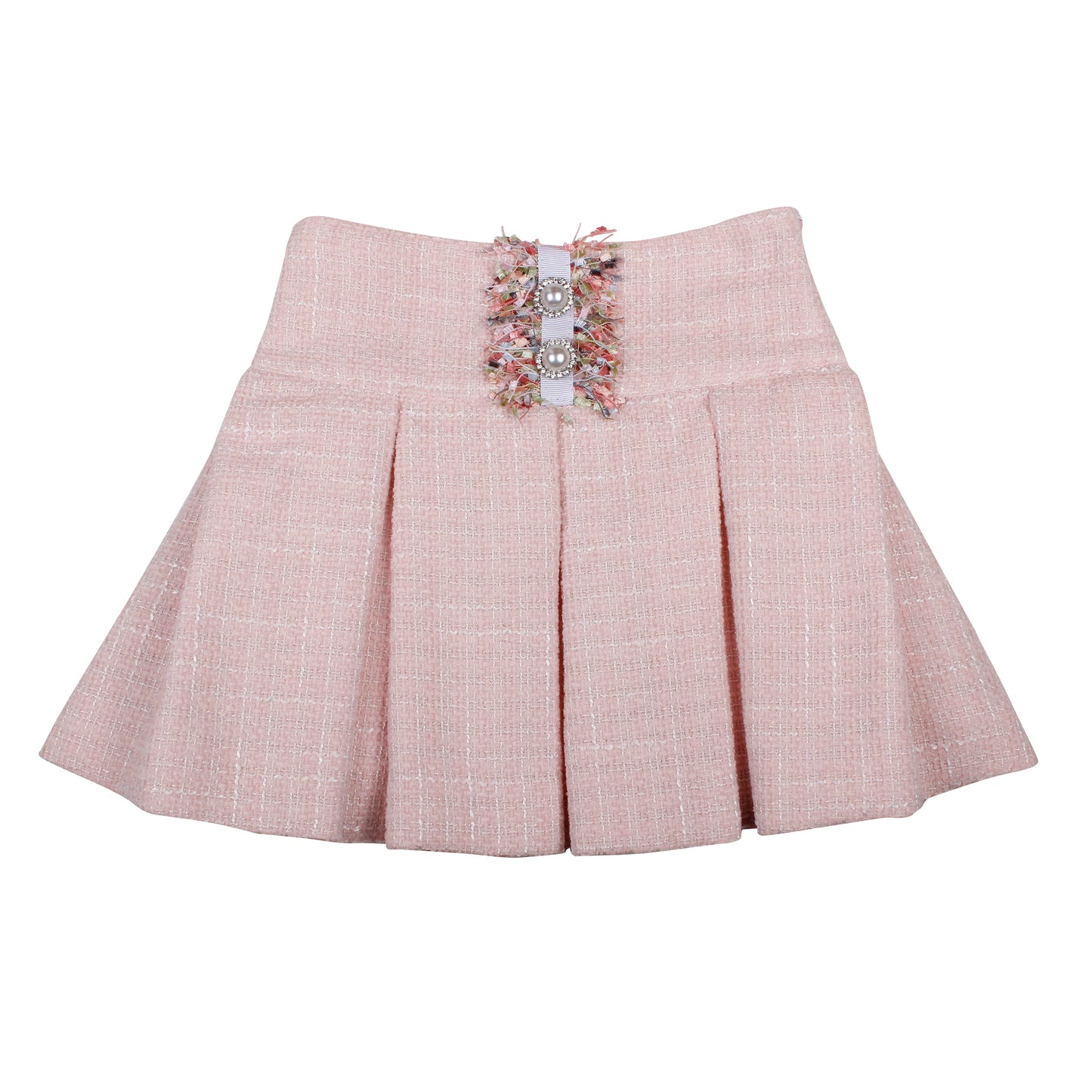 NAXOS Pink Tweed Girls Skirt Set - 7448