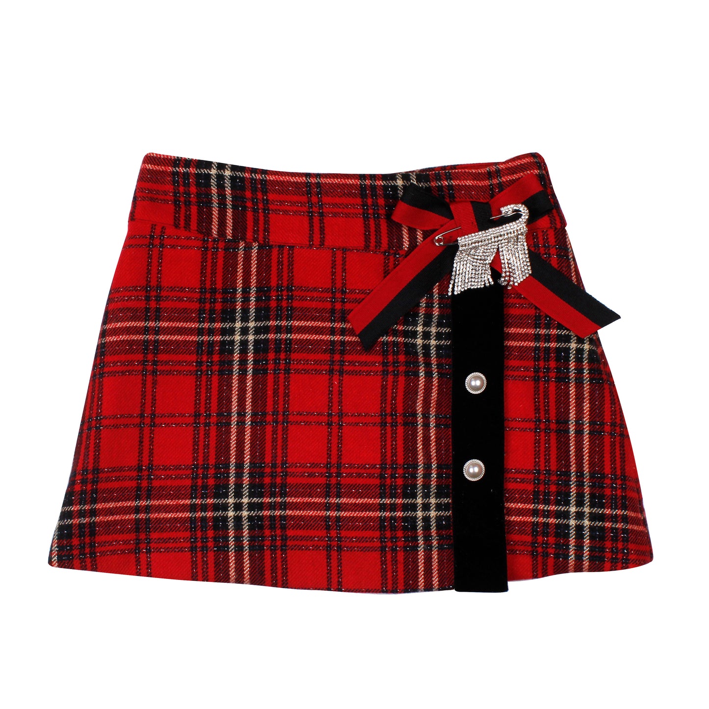 NAXOS Red Tartan Girls Skirt Set - 7452