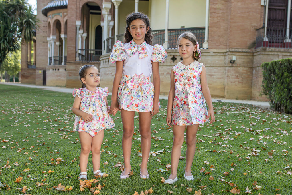 NAXOS SS25 Lila Girls Multicolour Floral A-Line Dress - 7543