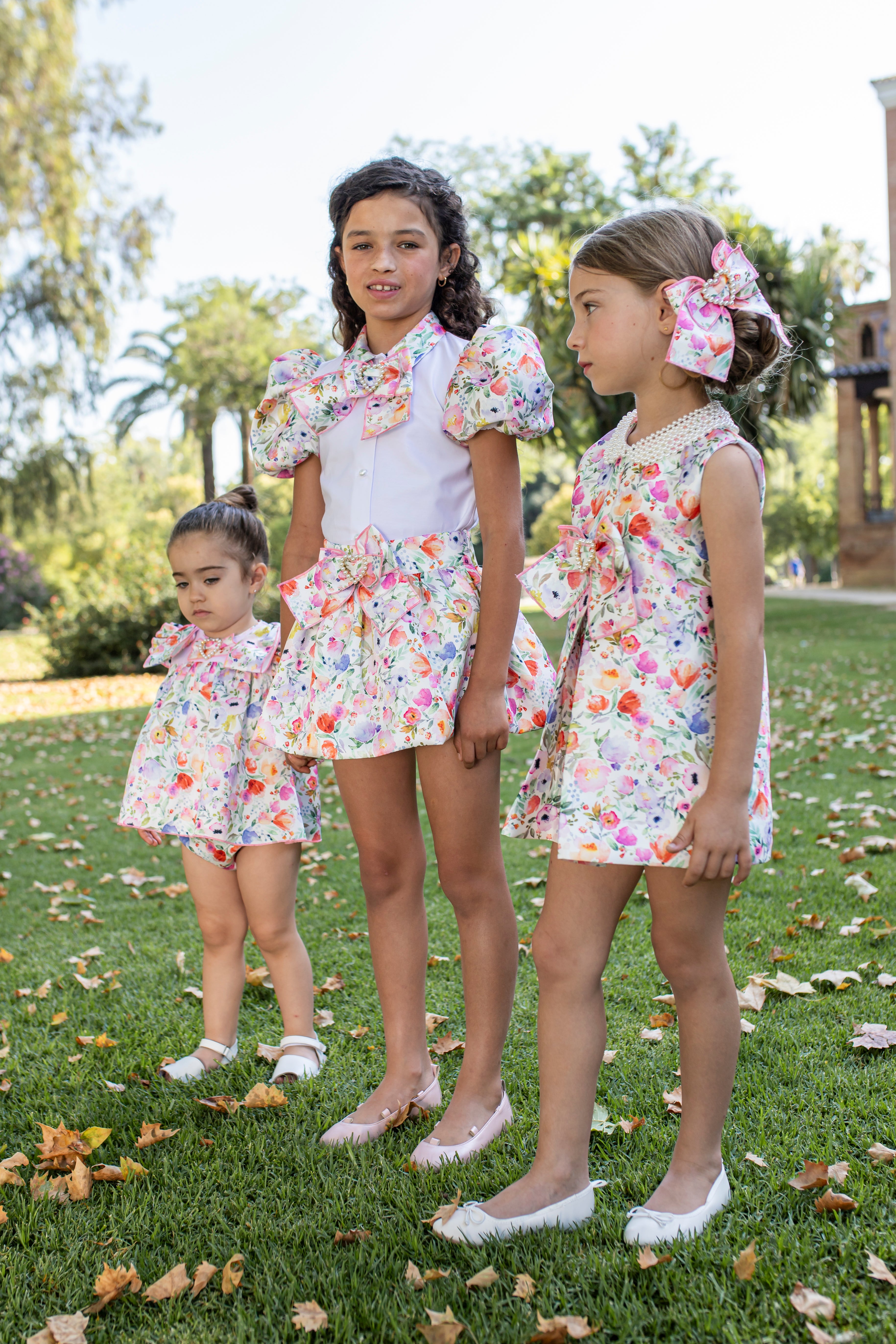 NAXOS SS25 Lila Girls Multicolour Floral A-Line Dress - 7543
