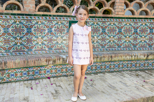 NAXOS SS25 Rosado Girls Pink Sequin A-Line Dress - 7540