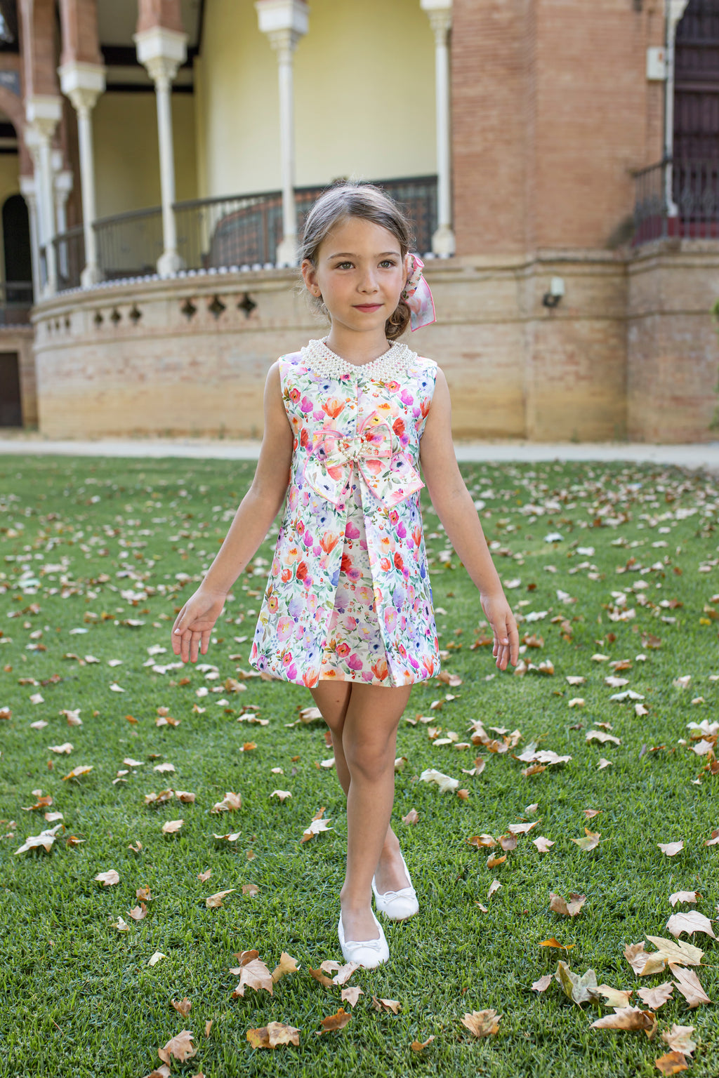NAXOS SS25 Lila Girls Multicolour Floral A-Line Dress - 7543