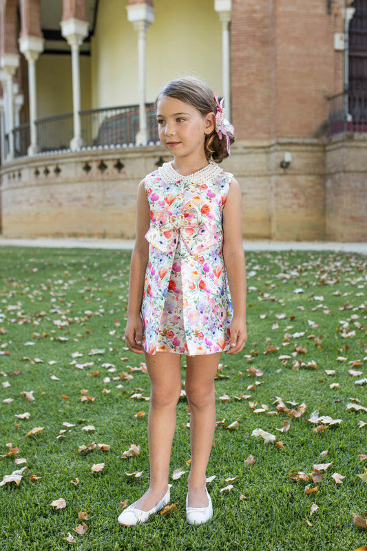 NAXOS SS25 Lila Girls Multicolour Floral A-Line Dress - 7543
