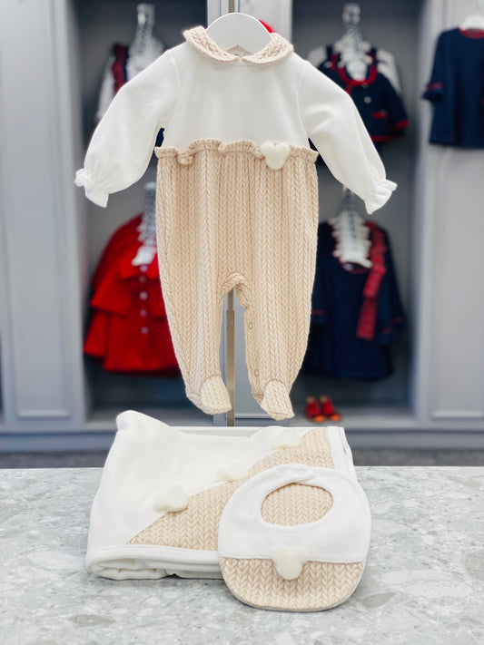 Deolinda Woody beige girls babygrow 25103