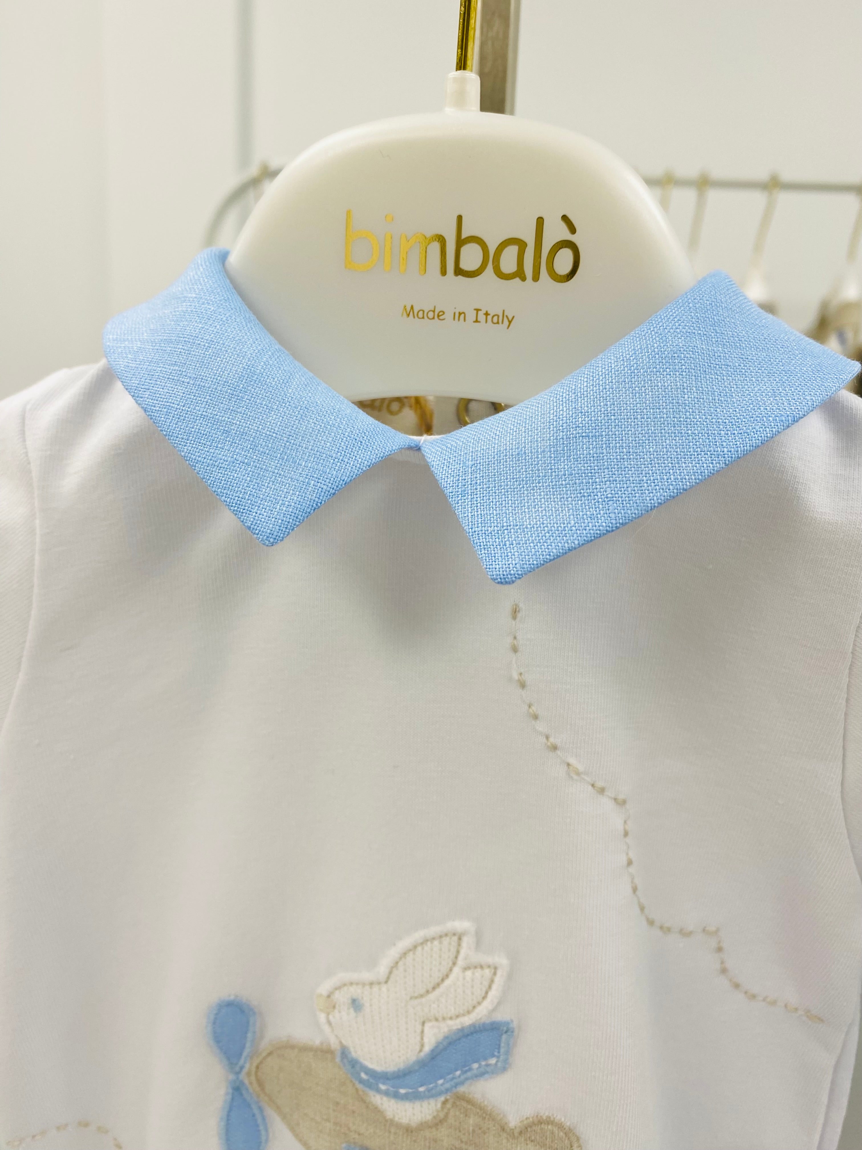 BIMBALO Boys Blue Aeroplane Babygrow & Blanket
