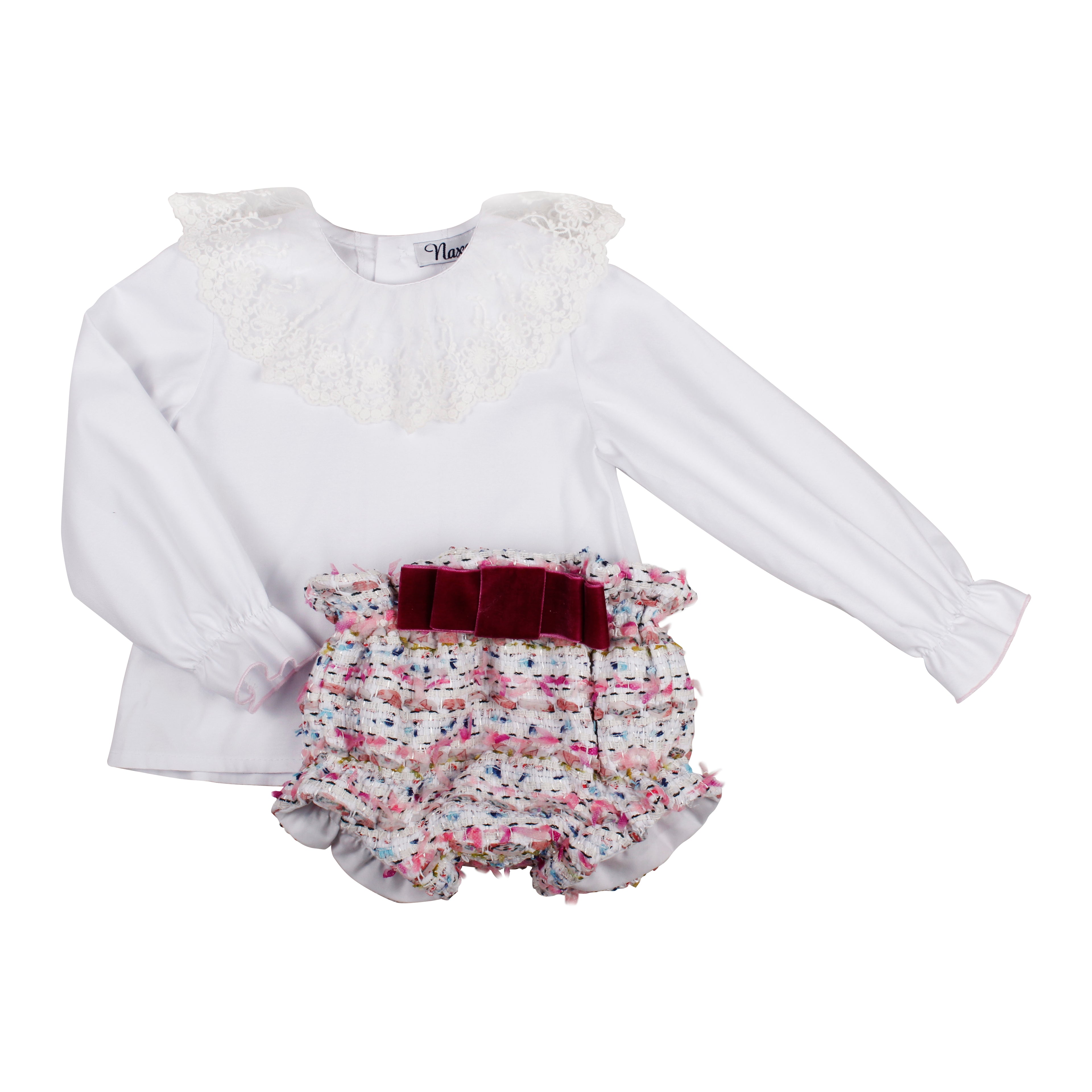 AW25 NAXOS Purple Tweed Girls Jam Pant Set - 7604