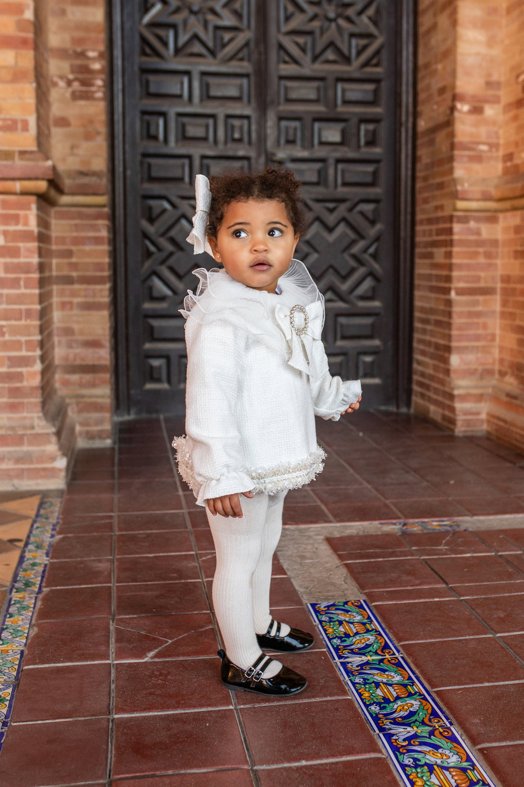 AW25 NAXOS Cream & Gold Sequin Girls Dress & Knickers - 7612