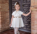 AW25 NAXOS Cream & Gold Sequin Girls Dress - 7629