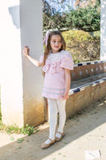 NAXOS Pink Tweed Girls A-Line Dress - 7630