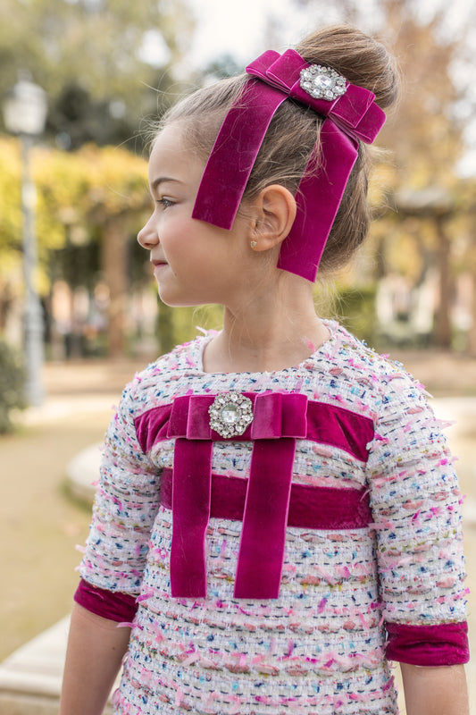 PRE ORDER AW25 NAXOS Purple Velvet Girls Hair Bow