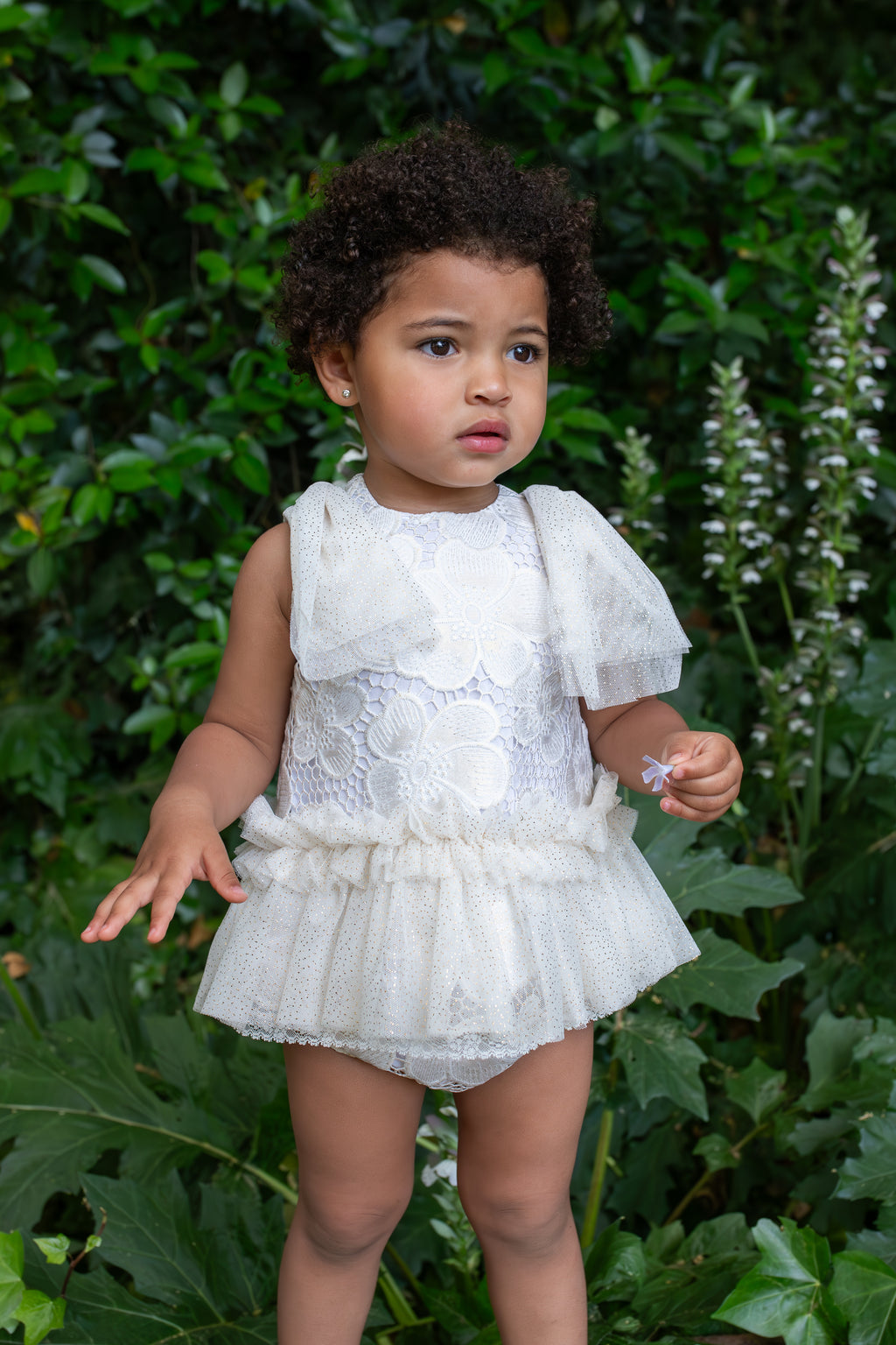 NAXOS Jazmin Girls Gold & White Lace Dress & Knickers - 7711