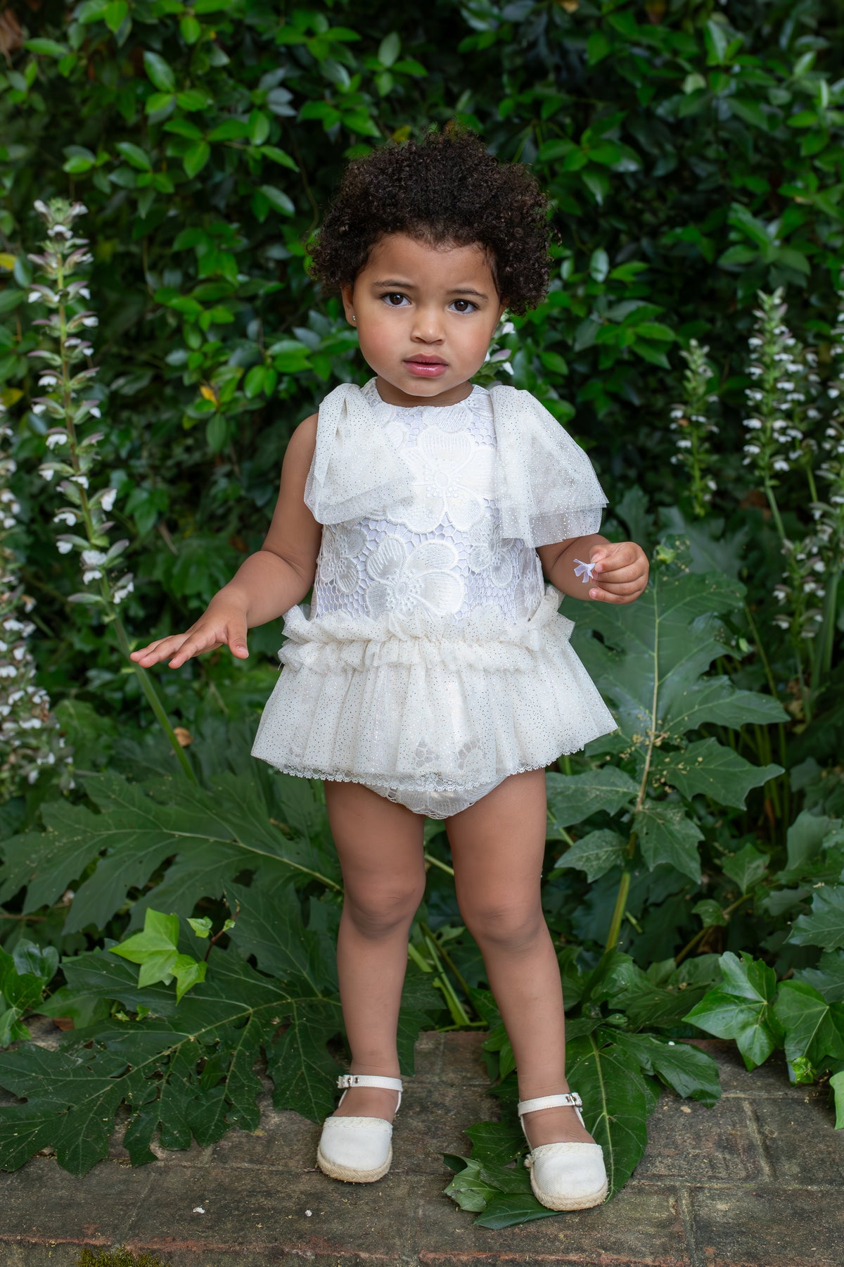Naxos Jazmin Girls Gold & White Lace Dress & Knickers - 7711