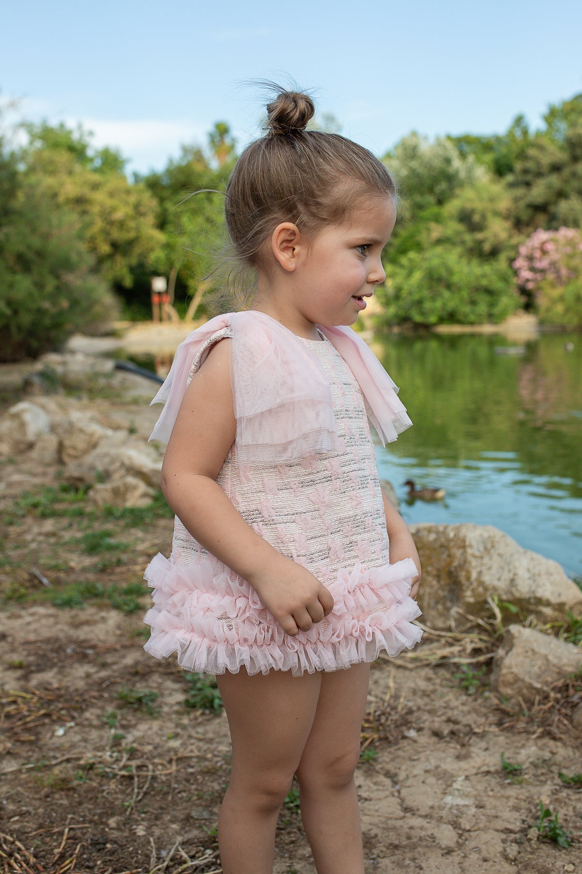 Naxos Adela Girls Pink Jacquard Dress & Knickers - 7713