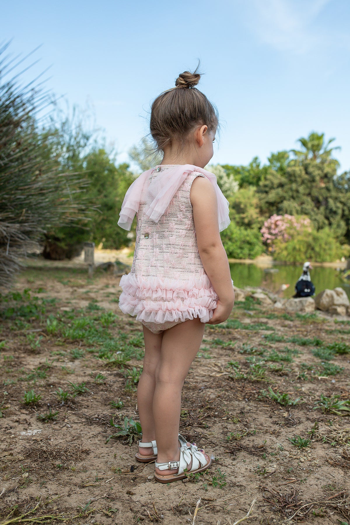 Naxos Adela Girls Pink Jacquard Dress & Knickers - 7713