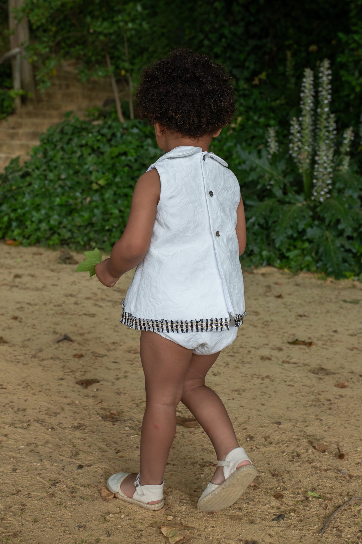 Naxos Camelia Girls Black & White Jacquard Dress & Knickers - 7714