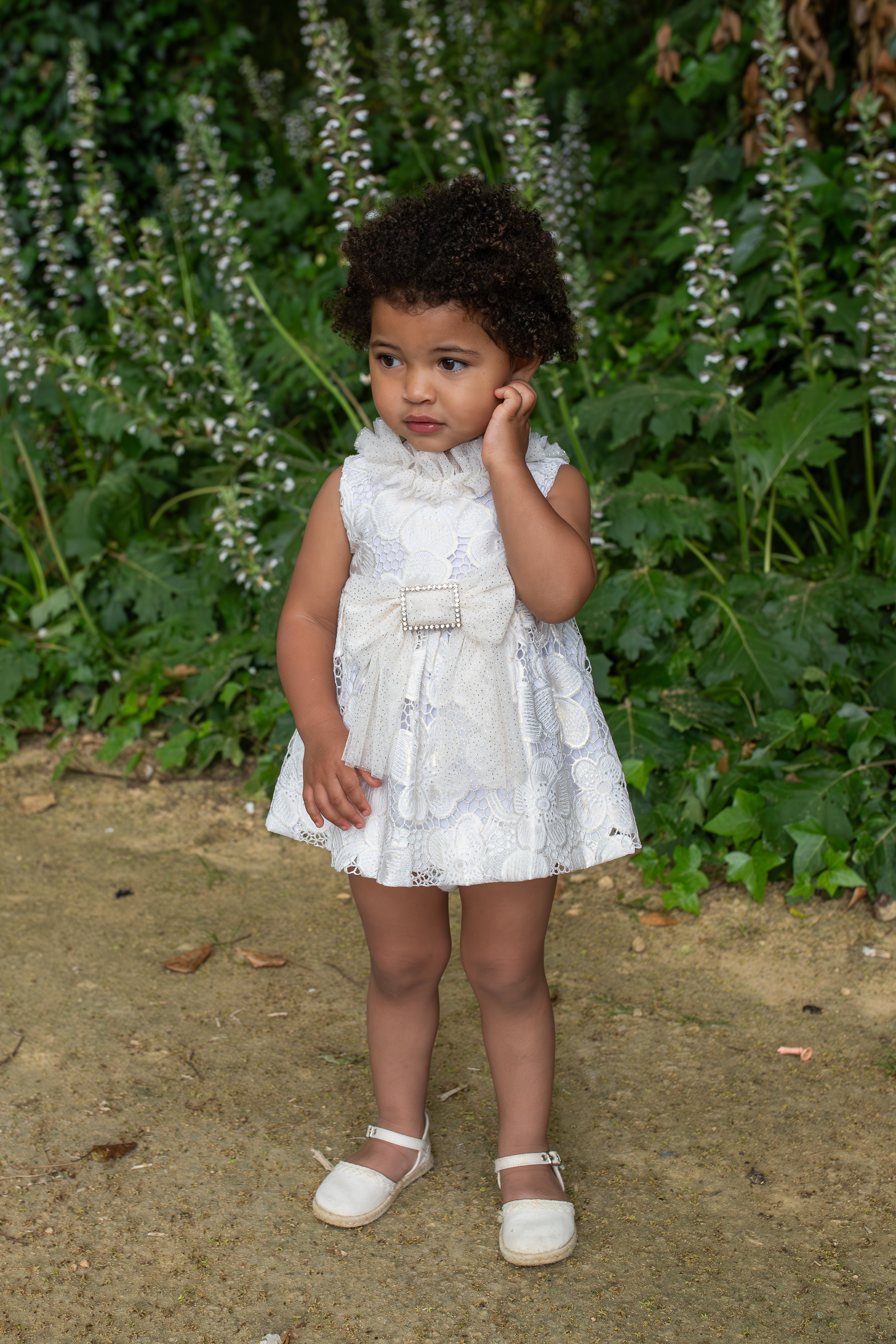 PRE ORDER NAXOS Jazmin Girls Gold & White Lace Dress - 7731