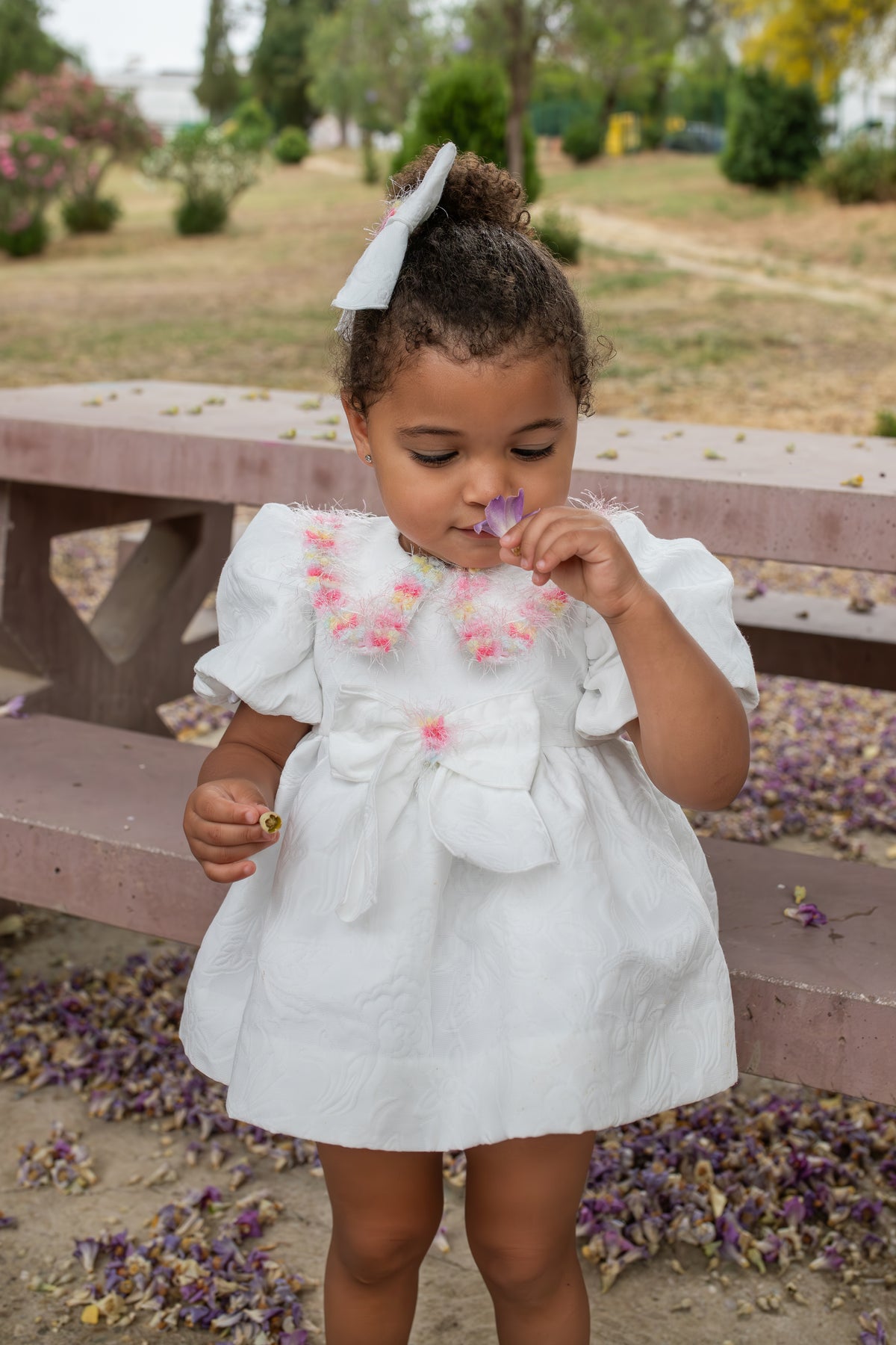 Naxos Dalia Girls White & Multicolour Dress - 7733