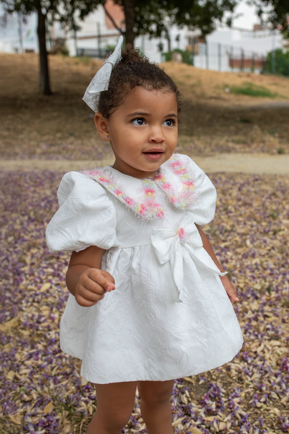 Naxos Dalia Girls White & Multicolour Dress - 7733