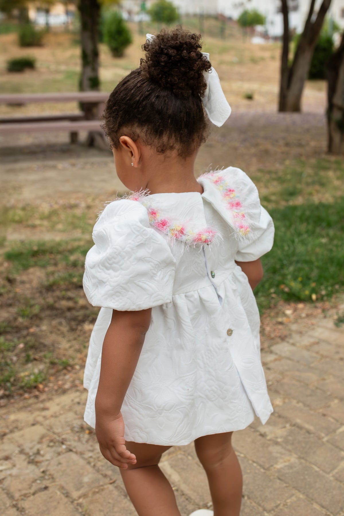 Naxos Dalia Girls White & Multicolour Dress - 7733