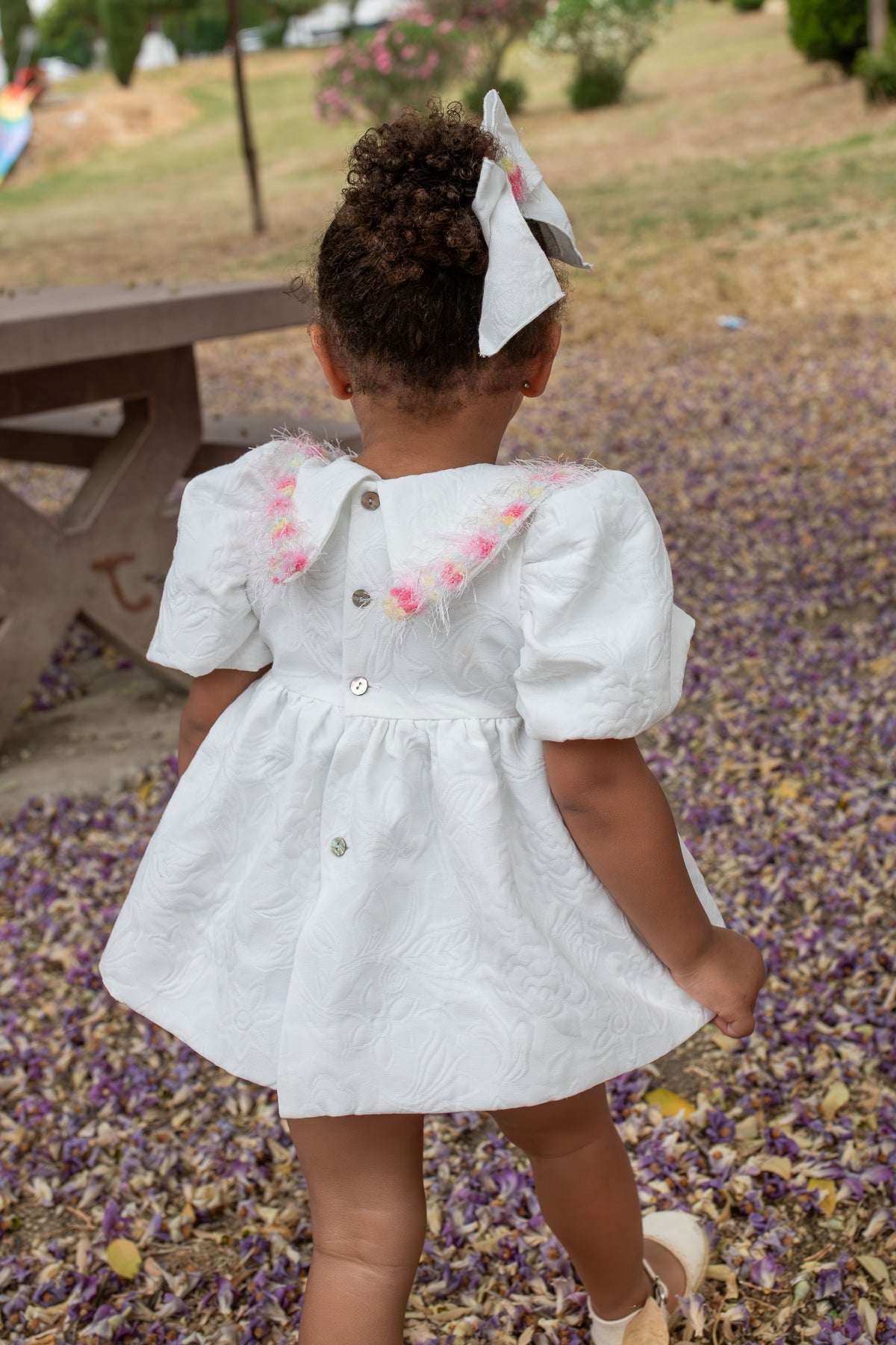 Naxos Dalia Girls White & Multicolour Dress - 7733