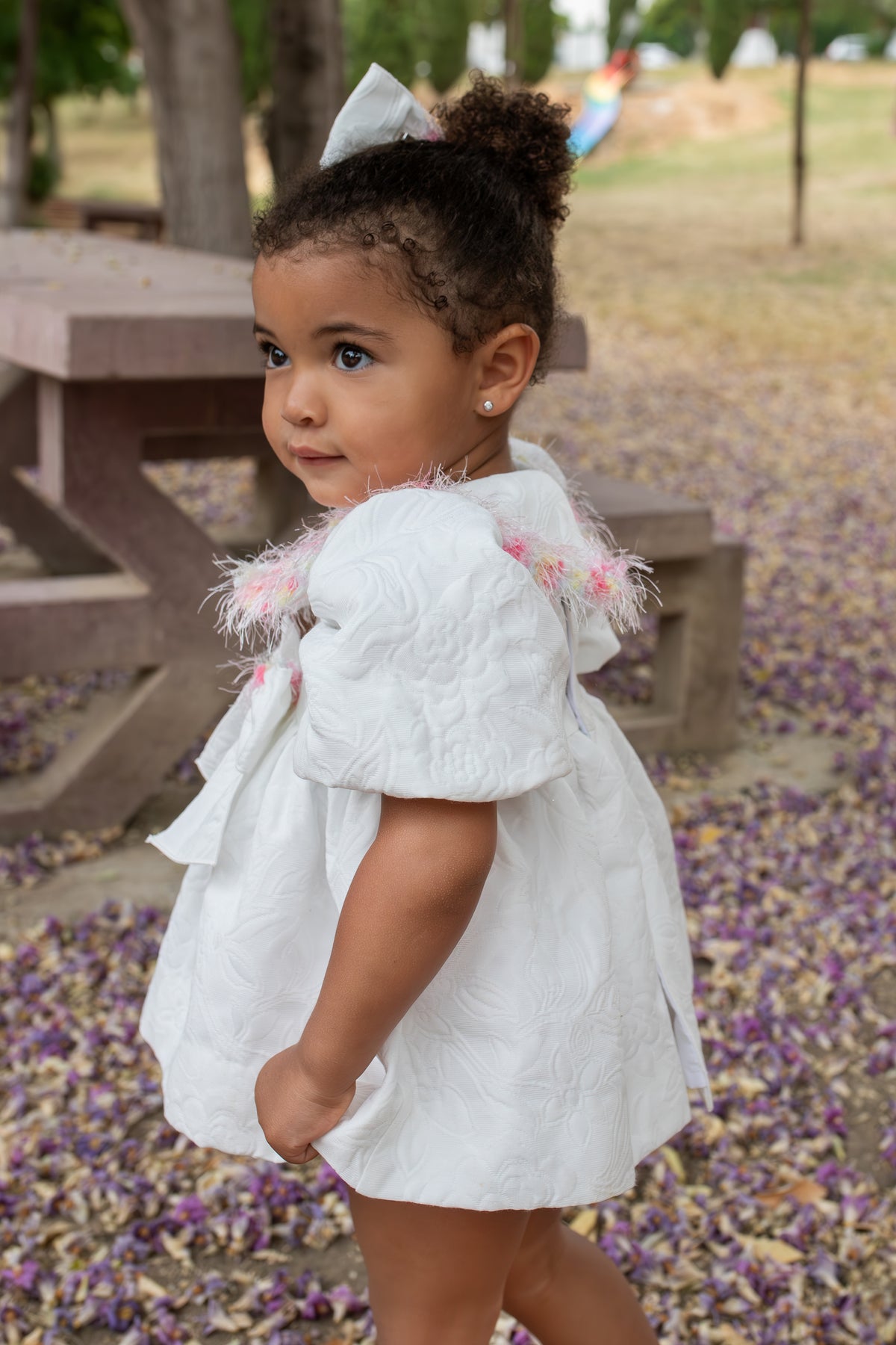 Naxos Dalia Girls White & Multicolour Dress - 7733