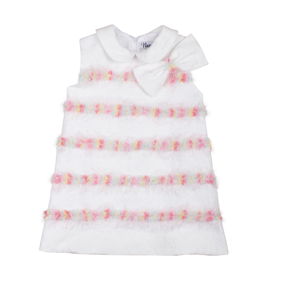 NAXOS Dalia Girls White & Multicolour A-Line Dress - 7739