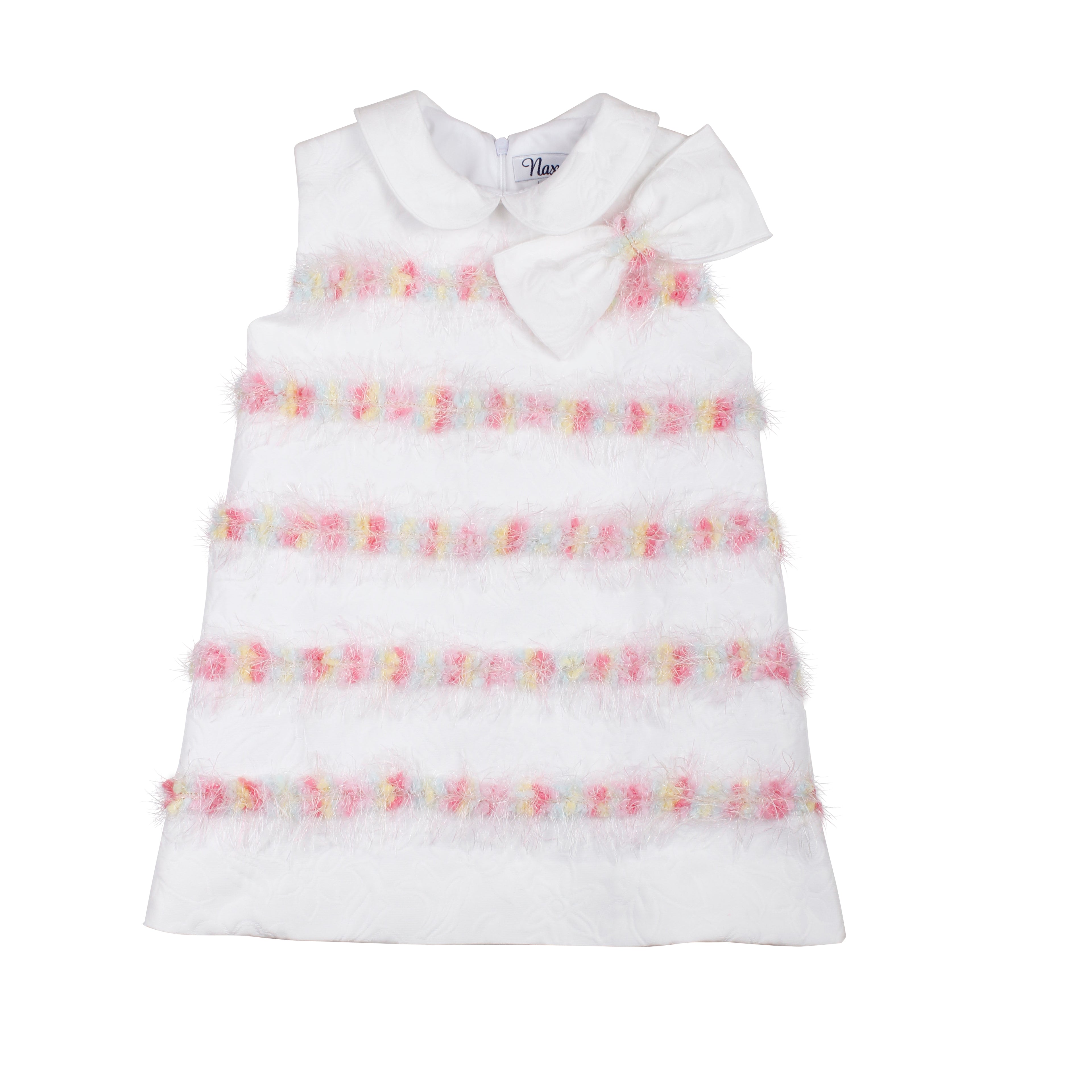 NAXOS Dalia Girls White & Multicolour A-Line Dress - 7739