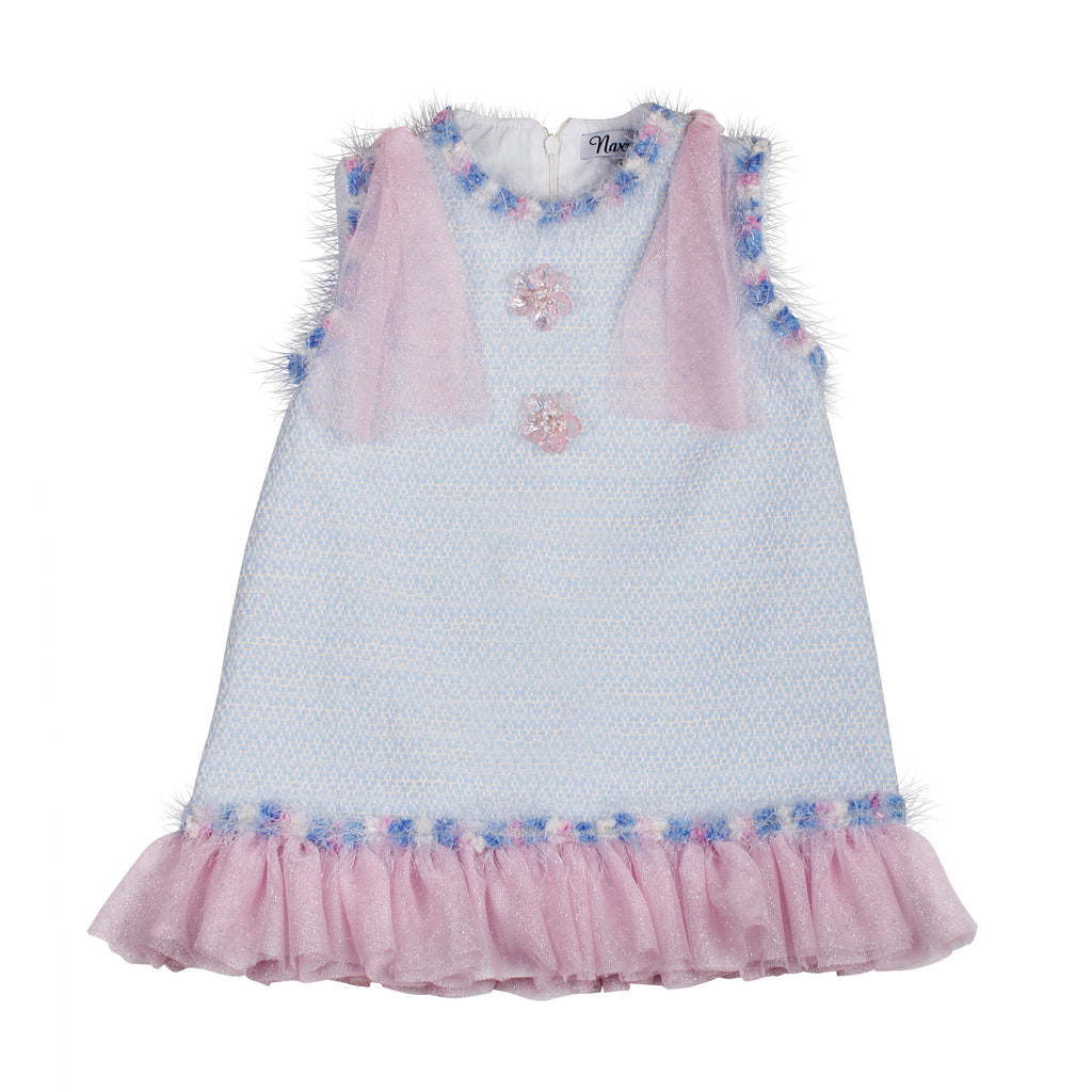 NAXOS Delfinio Girls Blue & Pink A-Line Dress - 7742