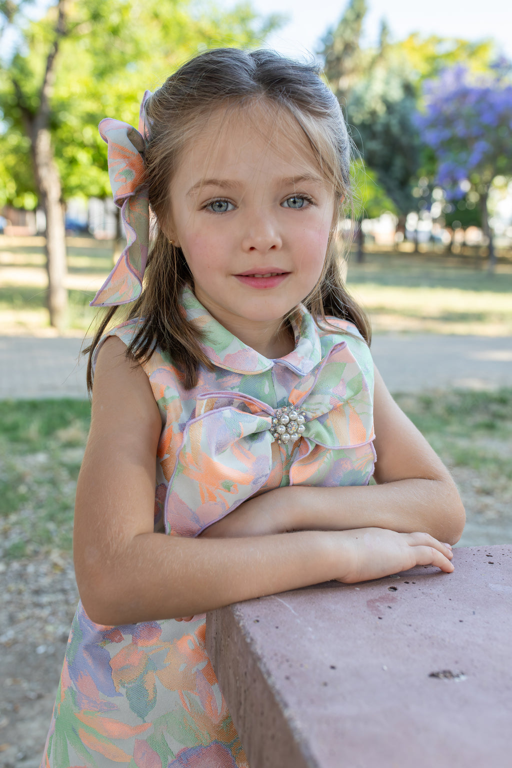 NAXOS Fluor Girls Neon Floral A-Line Dress - 7746