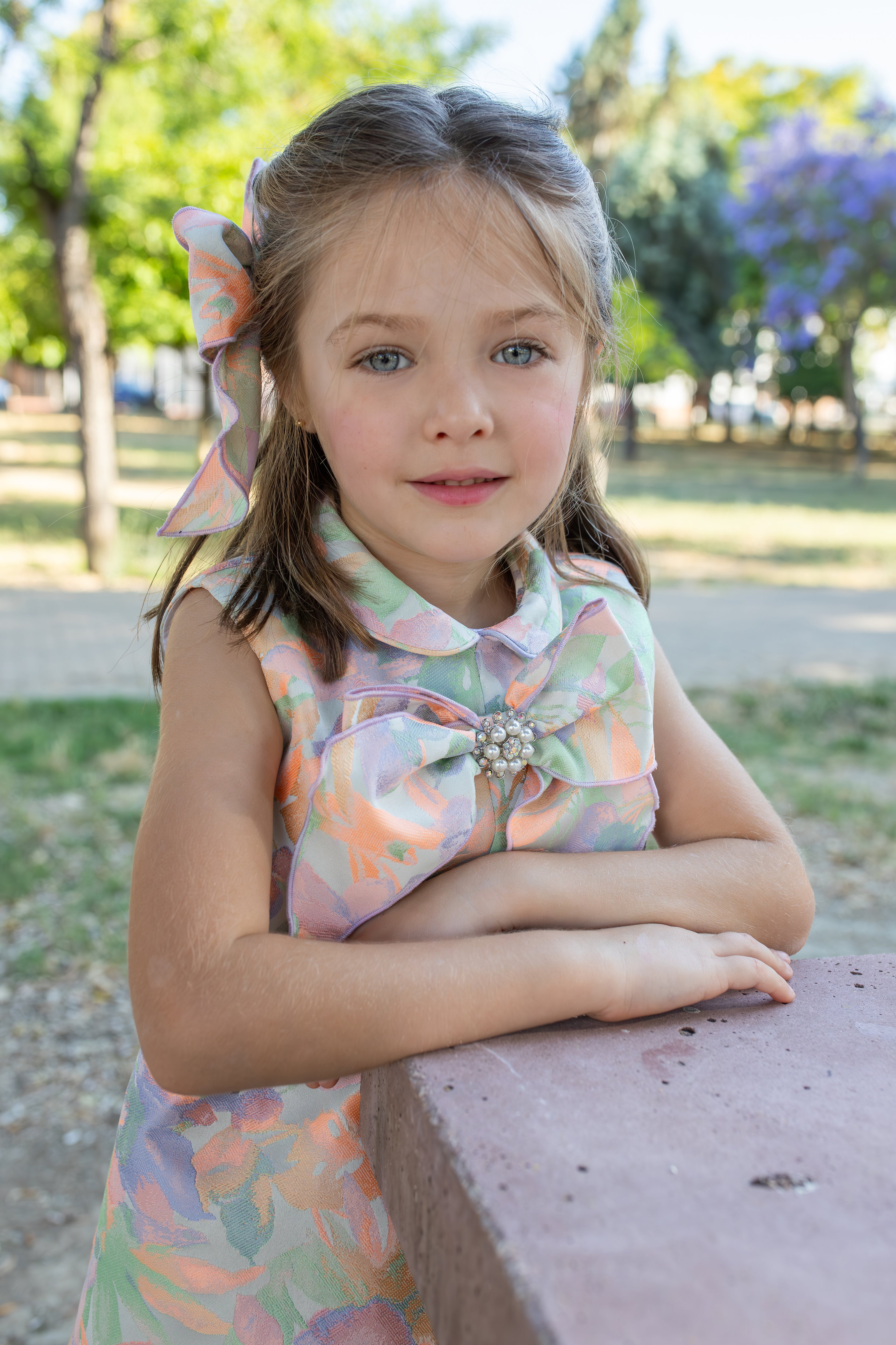 NAXOS Fluor Girls Neon Floral A-Line Dress - 7746