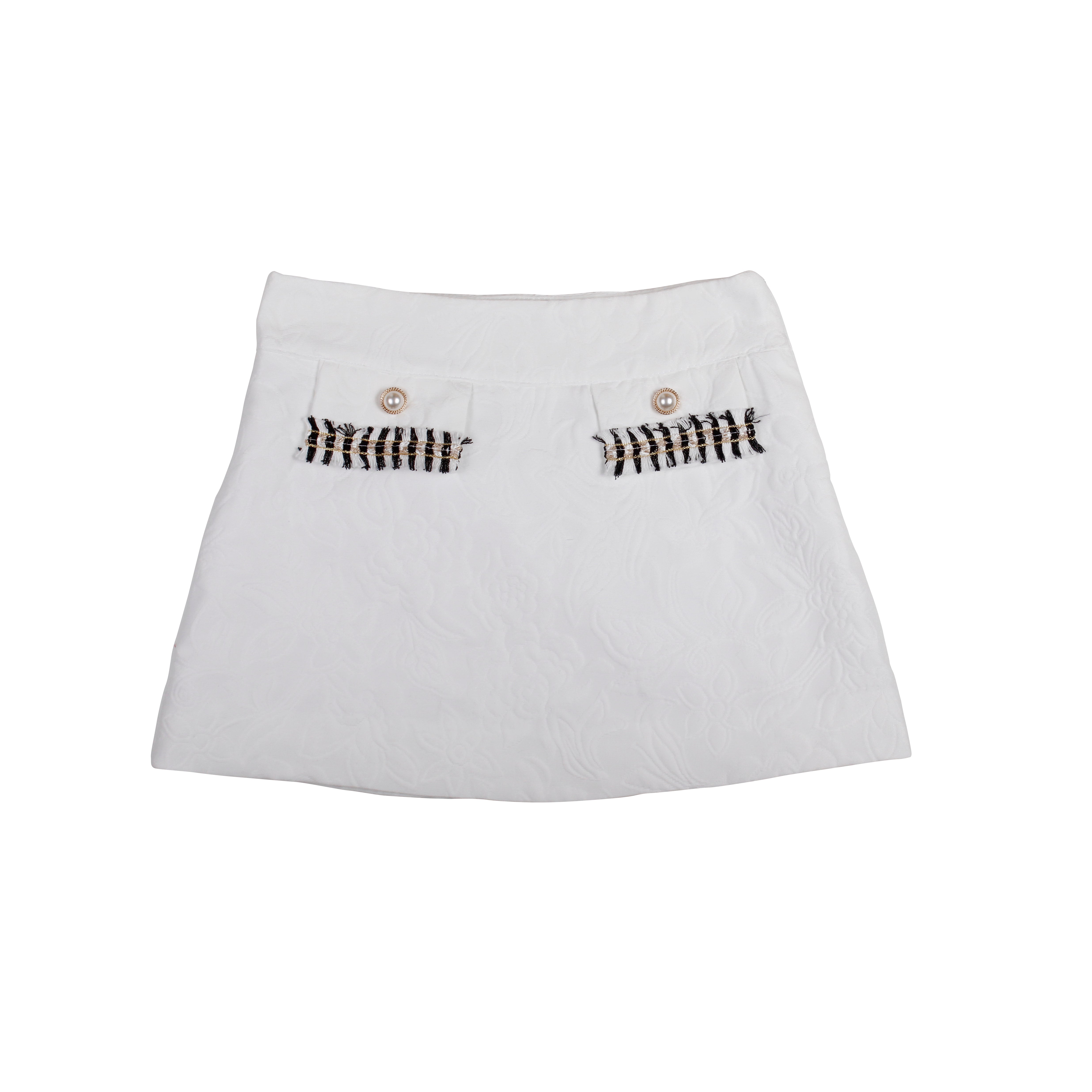【新品・タグ付き】CHIEKO+ jacquard skirt white 36 NAXOS Camelia Black & White Jacquard Skirt Set | Spanish Girls