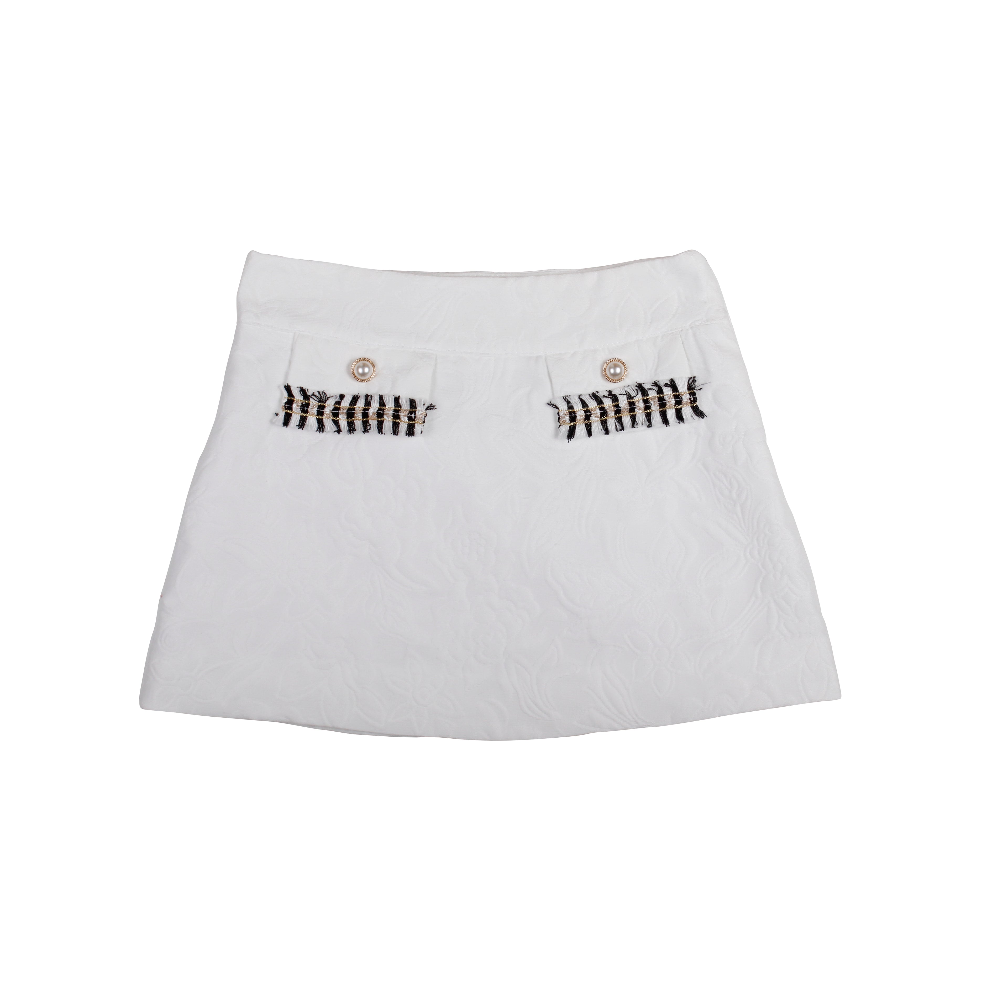 PRE ORDER NAXOS Camelia Girls Black & White Jacquard Skirt Set - 7751