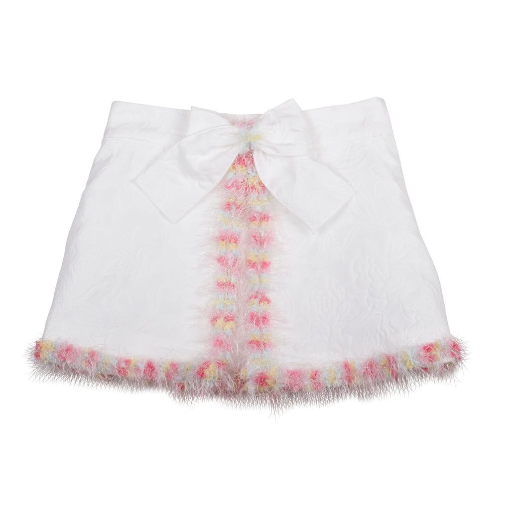 NAXOS Dalia Girls White & Multicolour Skirt Set - 7772